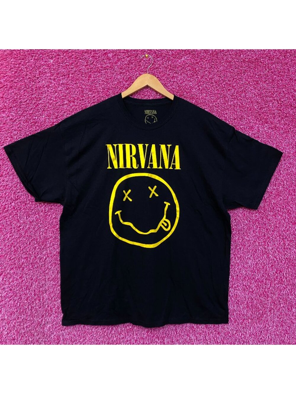 Nirvana Nevermind Tour Smiley Promo Logo Grunge Band Tee 2X